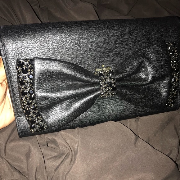 Kate Spade ♠️ bow clutch with chain - Picture 3 of 5